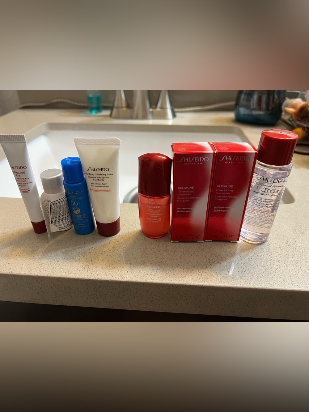 Shiseido skincare set - Ultimune Power Infusing concentrate, softener, sunscreen